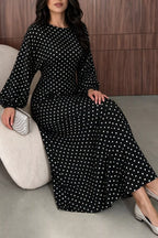 Polka Dot Long Sleeve Maxi Dress (9)