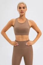 Round Neck Cutout Cropped Active Tank (7)