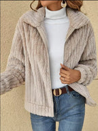 Full Size Faux Fur Zip-up Outerwear Plus (2)