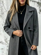 Full Size Lapel Collar Longline Overcoat Plus (4)