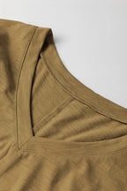 Exposed Seam V-neck Long Sleeve T-shirt (17)
