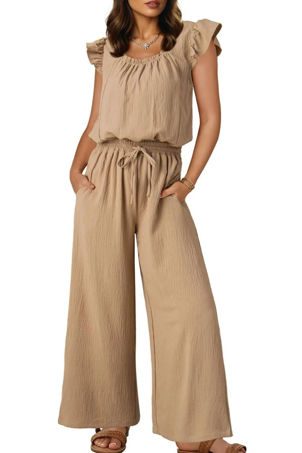 Ruffled Cap Sleeve Wide Leg Jumpsuit (15)