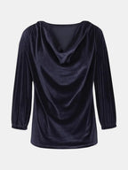 Cowl Neck Three-quarter Sleeve Top (3)