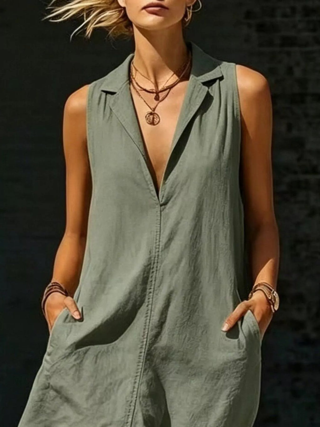 Sleeveless Maxi Dress Side Pockets (8)