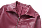 Cool Wild Lapel Leather Biker's Jacket photo 1