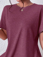 Casual Round Neck T-shirt Shorts Set (21)