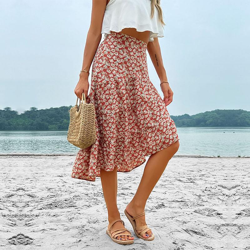 Floral Skirt Holiday Irregular Print photo 1