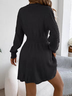 Cable Knit Long Sleeve Sweater Dress (5)