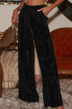 Loose Fit High Waist Long Pants Pockets (6)