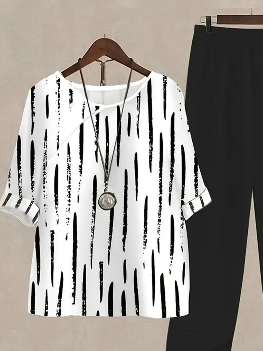 Printed Half Sleeve Top Pants Set (18)