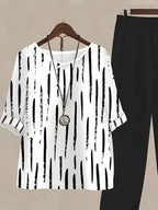 Printed Half Sleeve Top Pants Set (18)