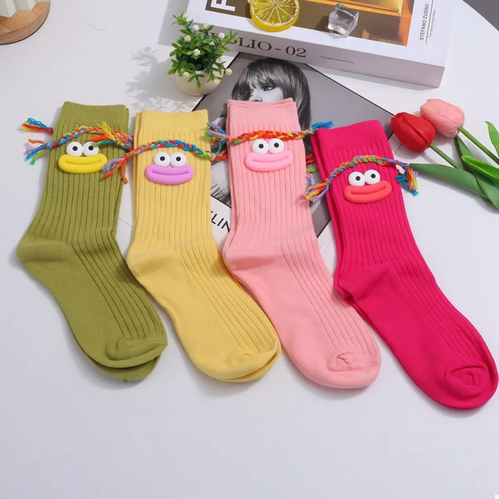 Cartoon Ribbed Knit Crew Socks (17)