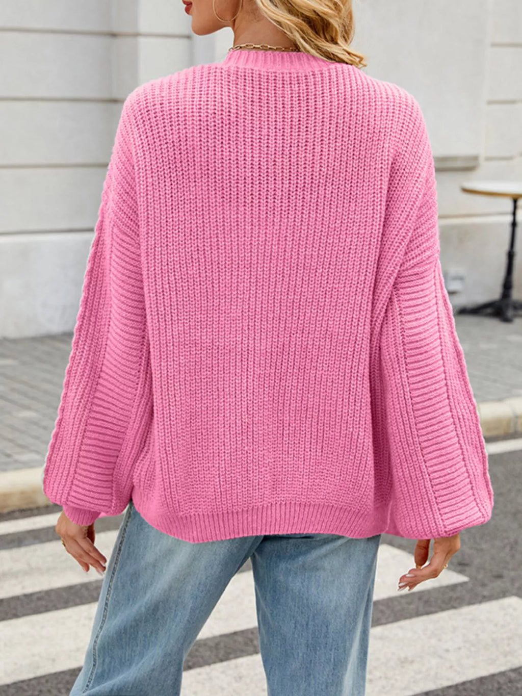 Cable Knit Button-up Cardigan (15)