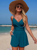 V-neck Spaghetti Strap One-piece Swimsuit (19)