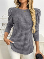 Round Neck Puff Sleeve T-shirt (20)