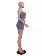 Halter Neck Top Shorts Sweater Set (7)