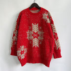 Snowflake Pattern Long Sleeve Sweater (4)