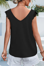 Lace Detail Eyelash Trim V-neck Tank (2)