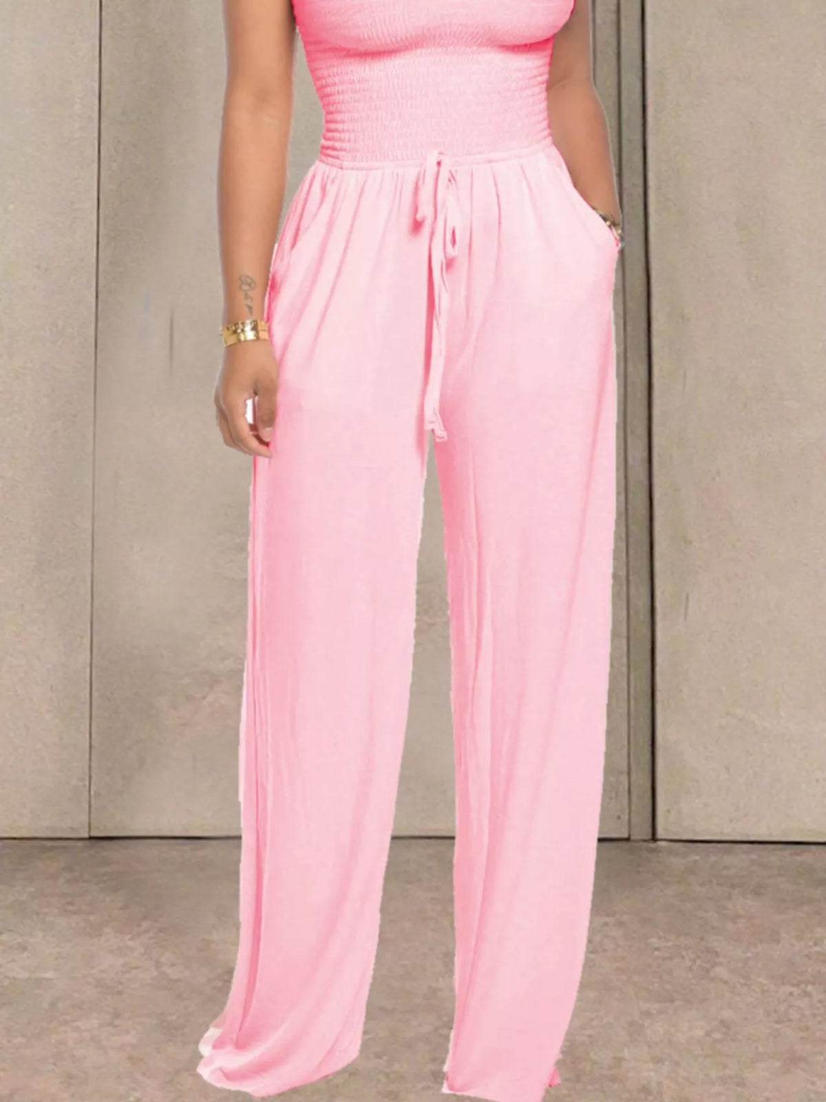 Strapless Smocked Wide-leg Jumpsuit (3)