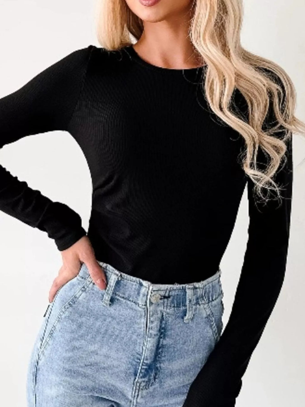 Ribbed Long Sleeve Fitted Bodysuit (12)
