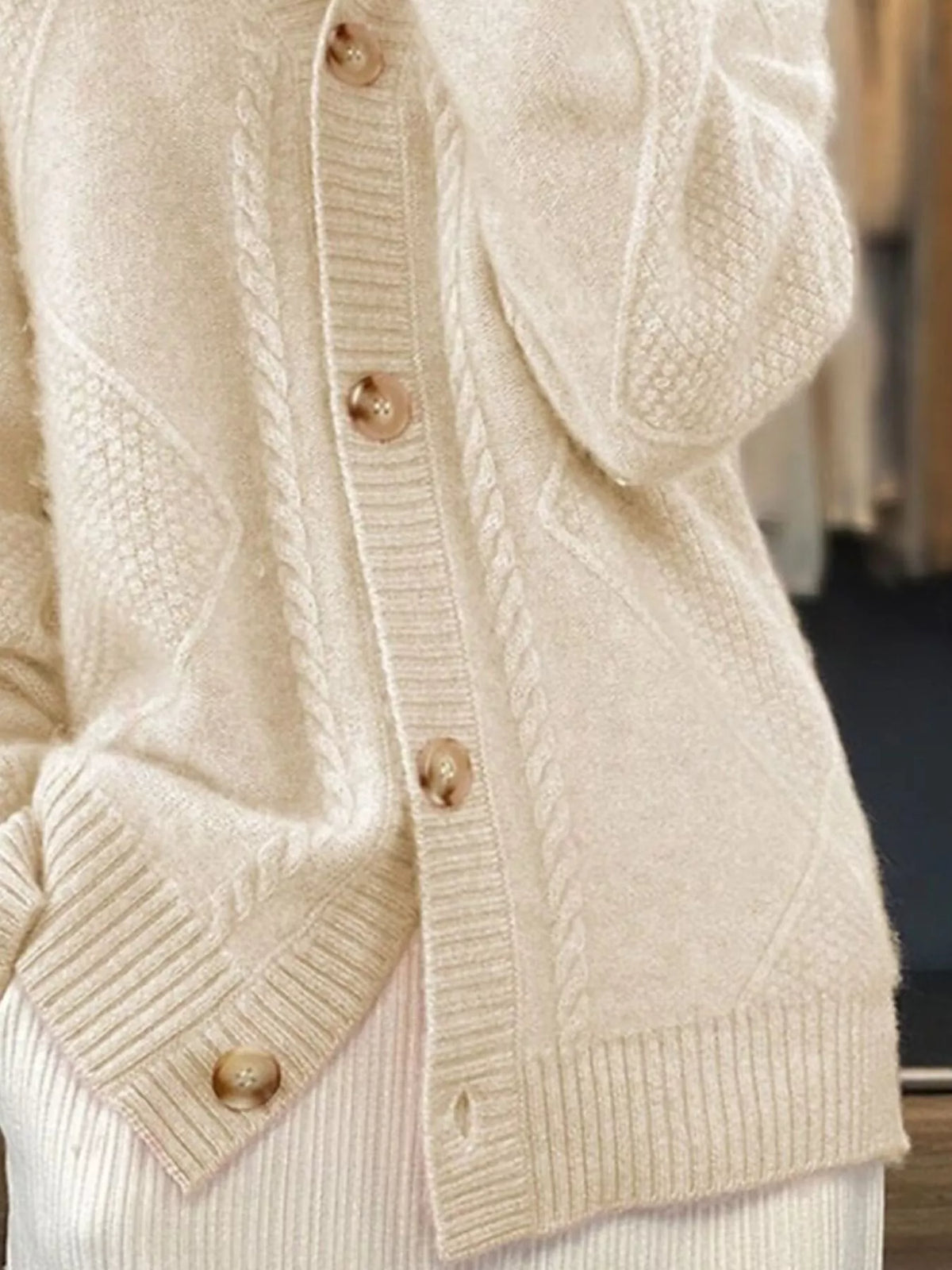 Full Size Textured Knit Button-down Cardigan Plus (3)