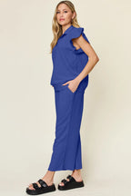Ruffle Drawstring Wide Leg Set (10)