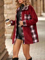 Plaid Contrast Dropped Shoulder Coat (15)