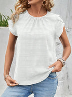 Round Neck Petal Sleeve Top (20)