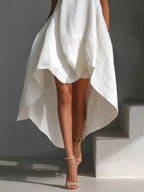 High-low Round Neck Sleeveless Dress (3)