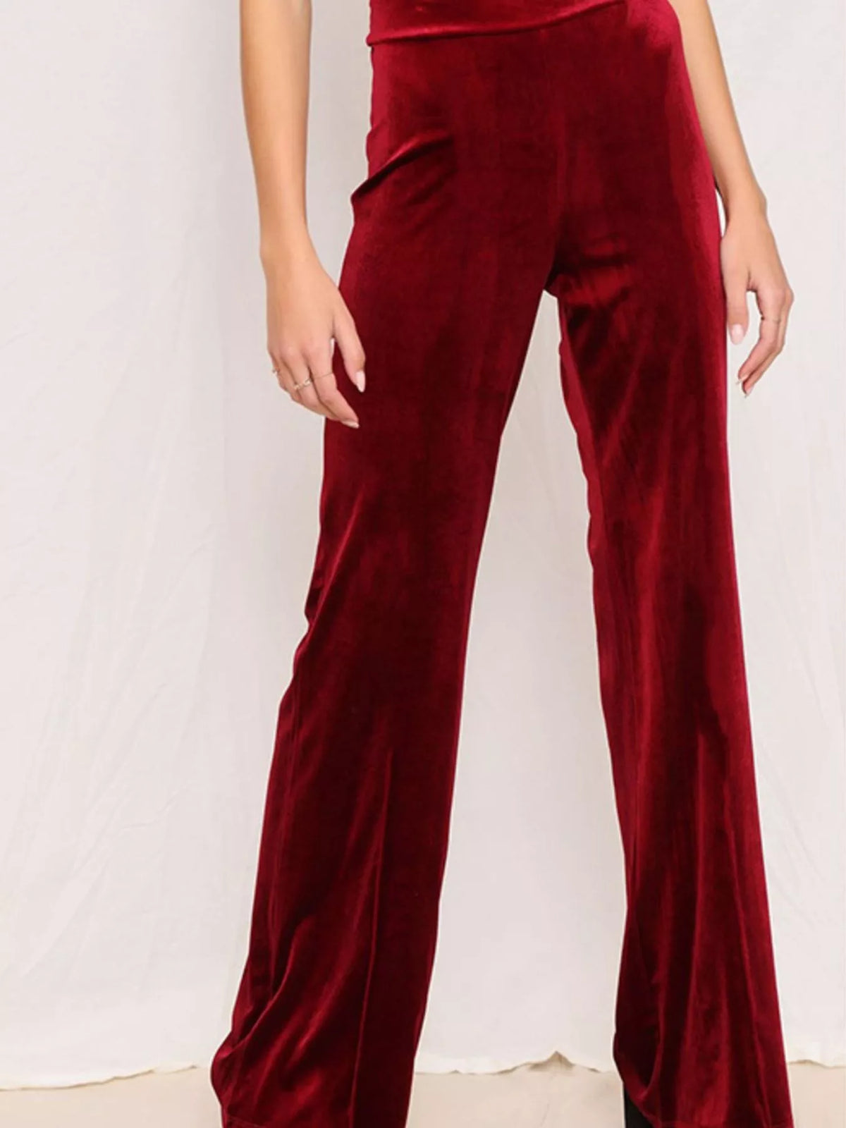 Full Size Velvet Wide Leg Pants Plus (4)