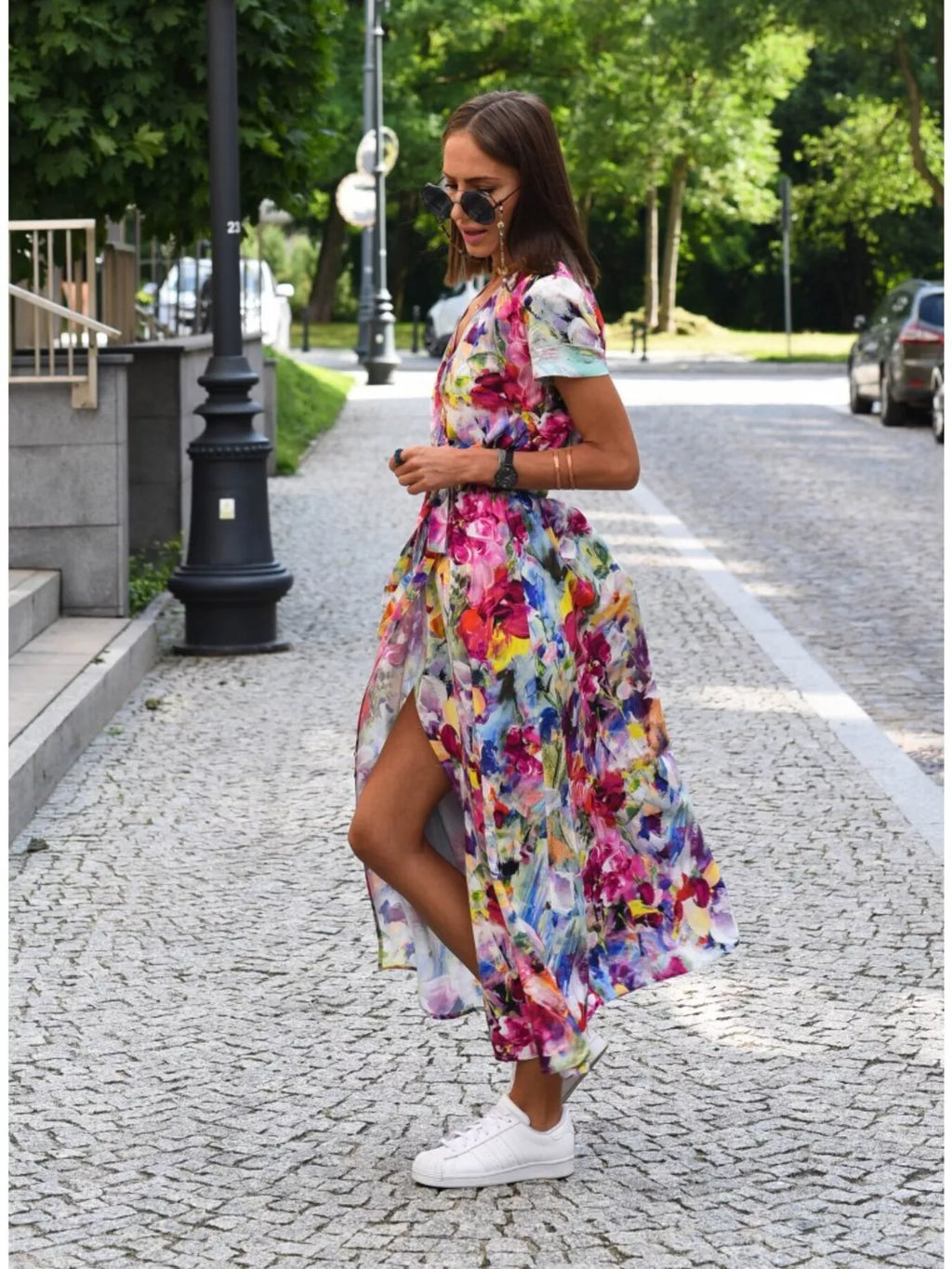 Surplice Short Sleeve Midi Dress (24)