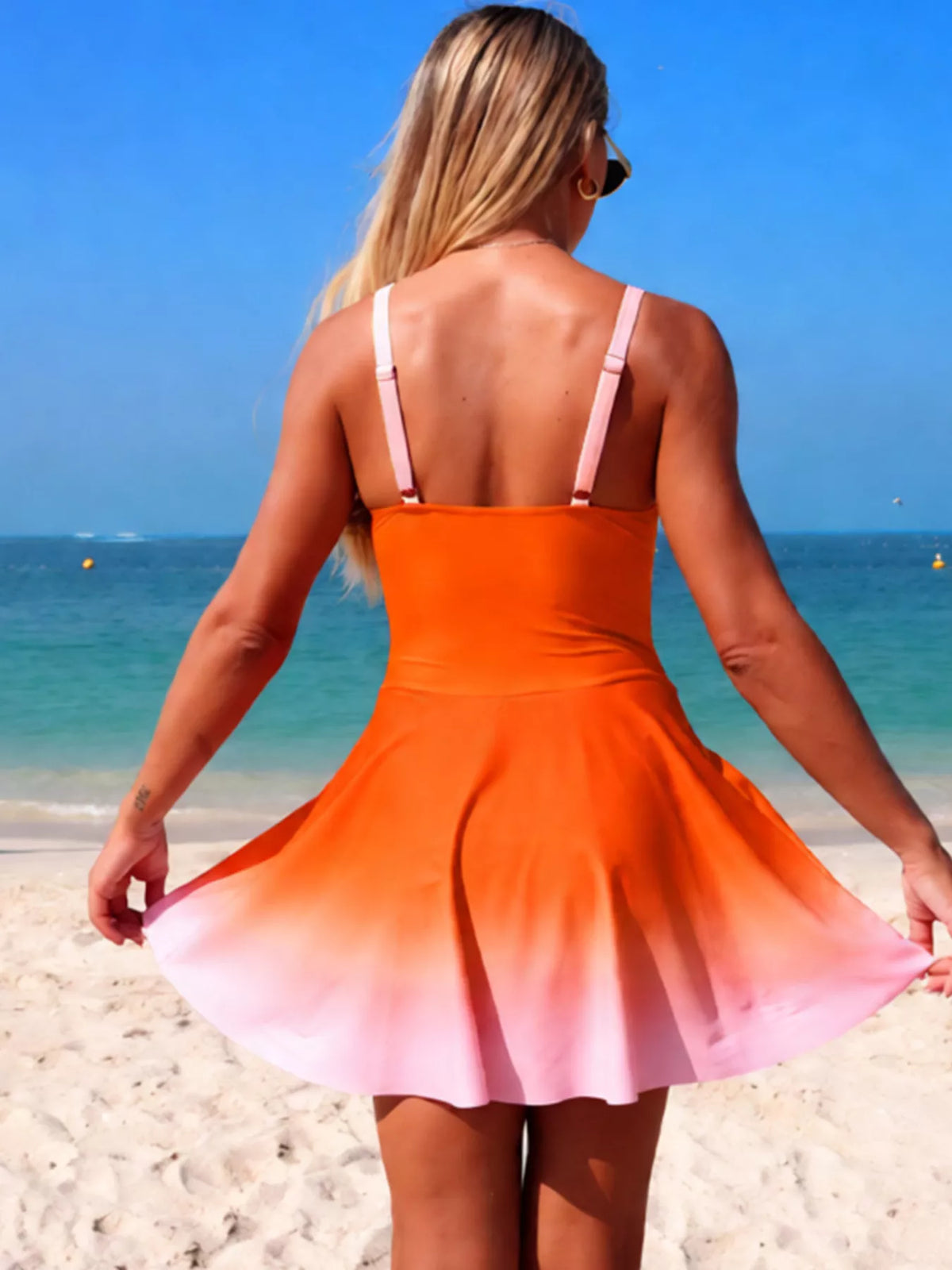 V-neck Gradient One-piece Swimsuit (11)