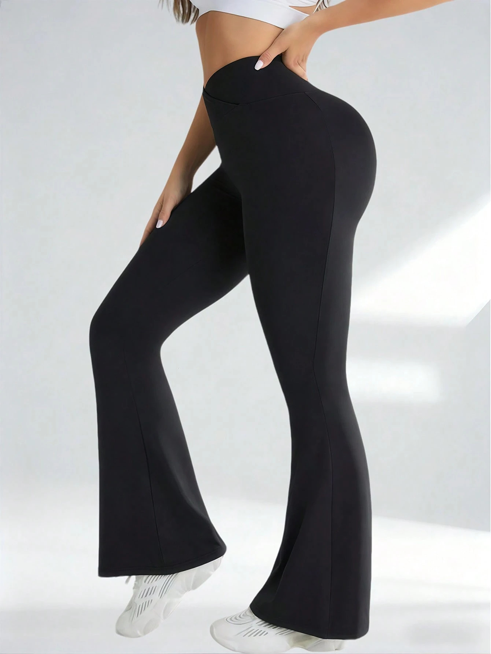 Crossover High Waist Flare Leggings photo 3