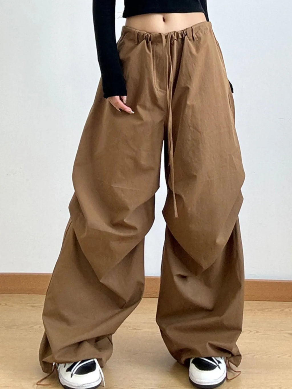 Wide Leg Casual Drawstring Pants (2)