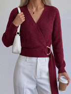 Metal Ring Detail Dropped Shoulder Sweater (14)