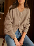 Button-down Dropped Shoulder Cardigan