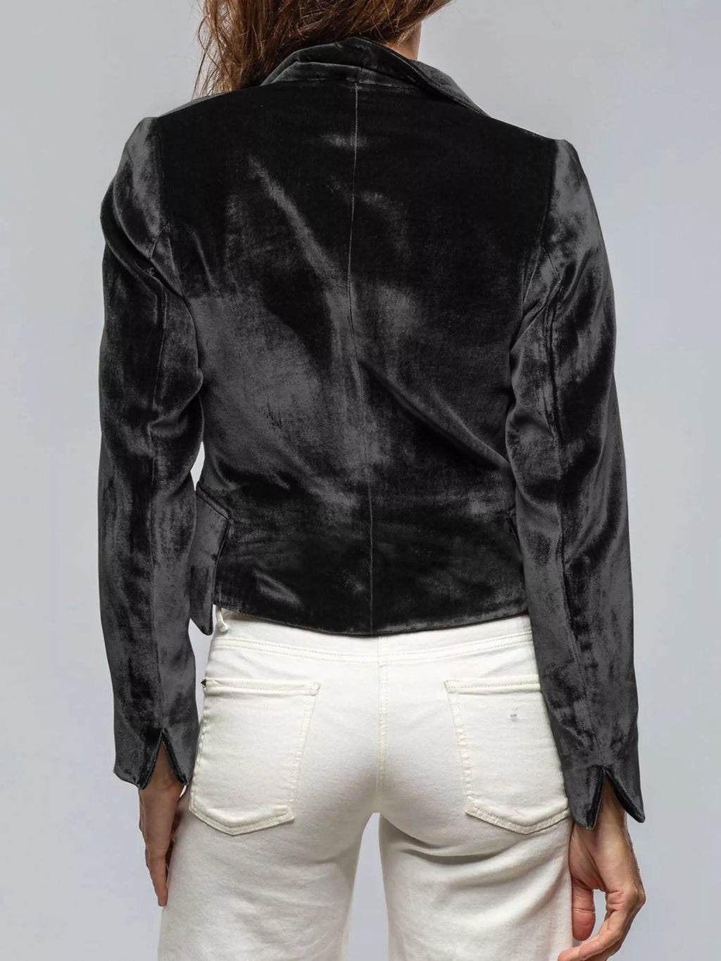Velvet Lapel Collar One Button Blazer (19)