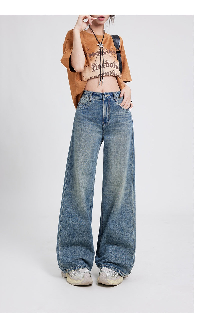 Wide Leg Jeans High Waist Baggy Straight Trousers photo 33