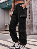 Casual Wide Leg Cargo Jeans (15)
