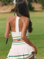 Halter Neck Tank Skirt Tennis Active Set (4)