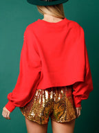 Sequin Round Neck Dropped Shoulder Sweatshirt (6)