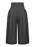 Smocked Wide-leg Capri Pants (5)