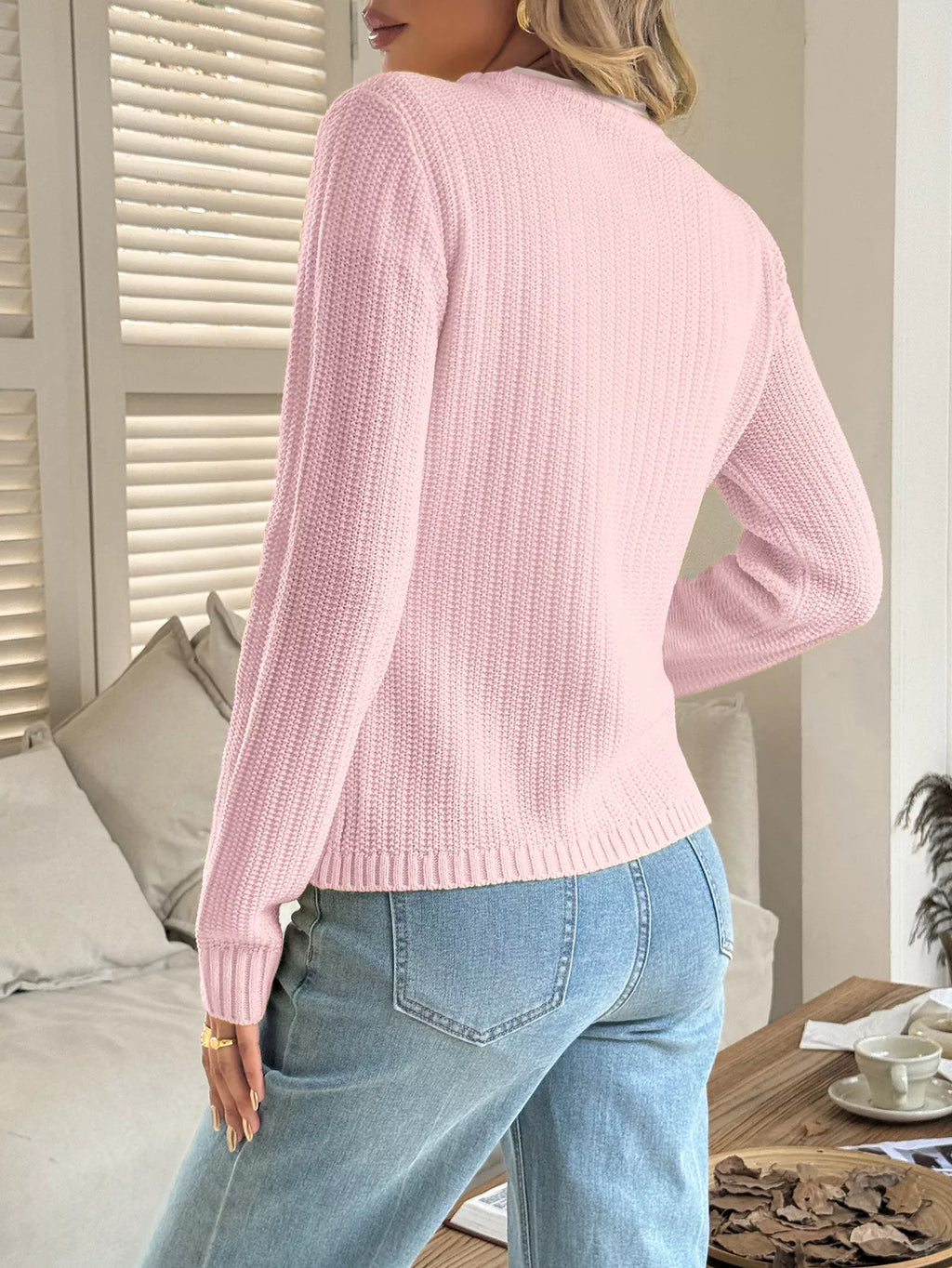 Button-front Ribbed Long Sleeve Cardigan (11)