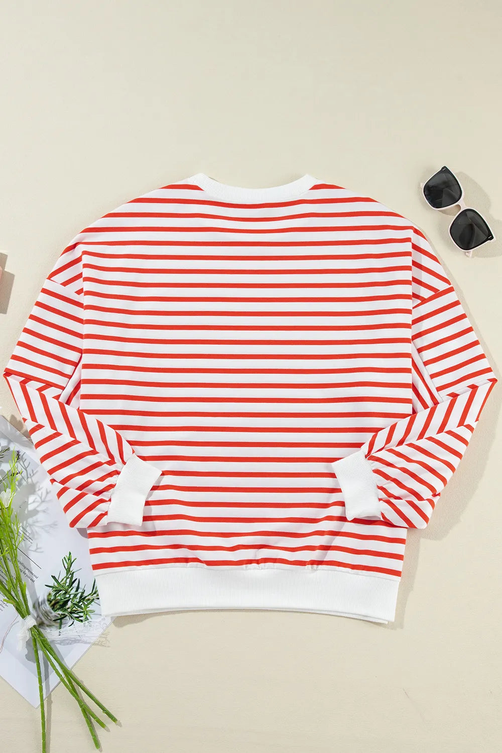 Striped Dropped Shoulder Long Sleeve Sweatshirt (6)