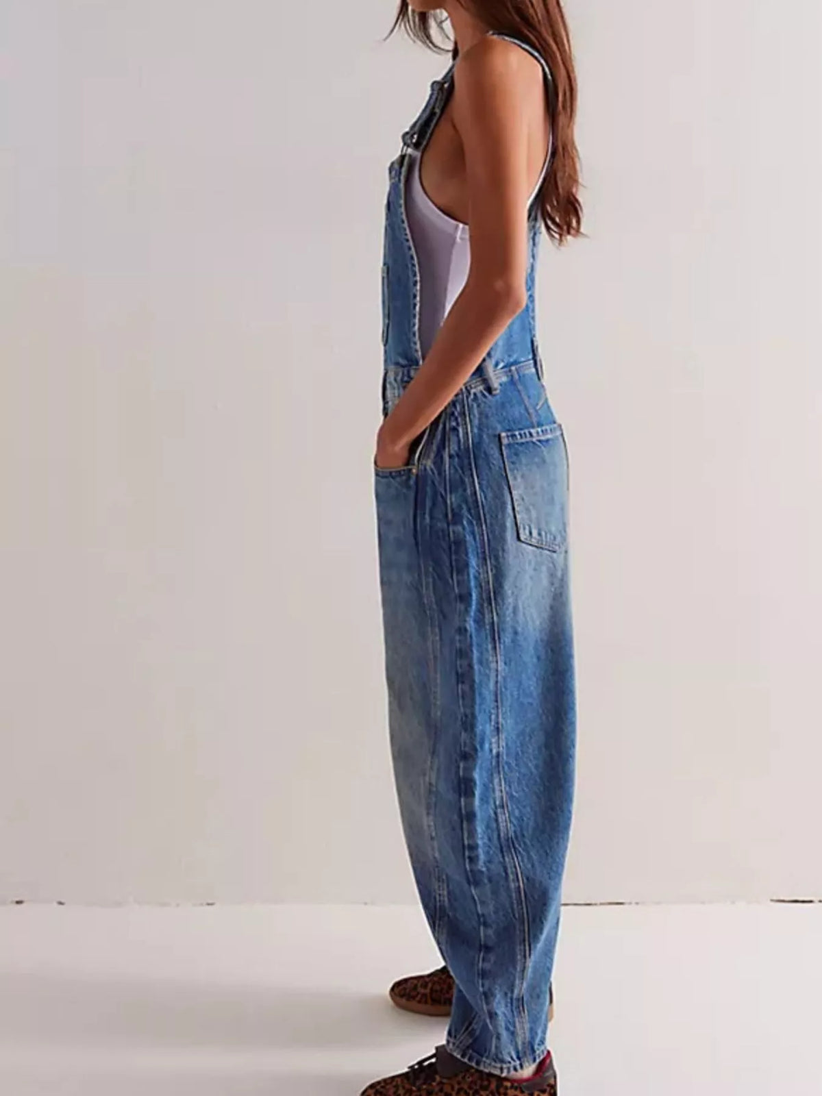 Wide Strap Wide Leg Denim Overalls (7)