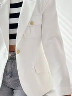 Lapel Collar One Button Blazer (13)