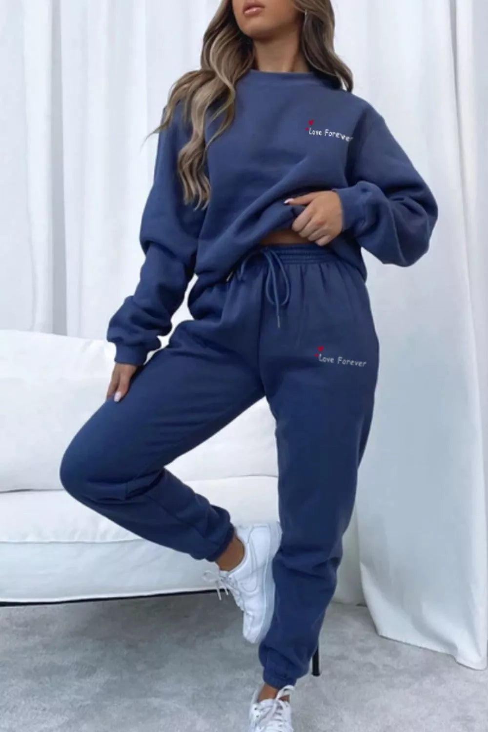 Round Neck Sweatshirt Joggers Set (14)