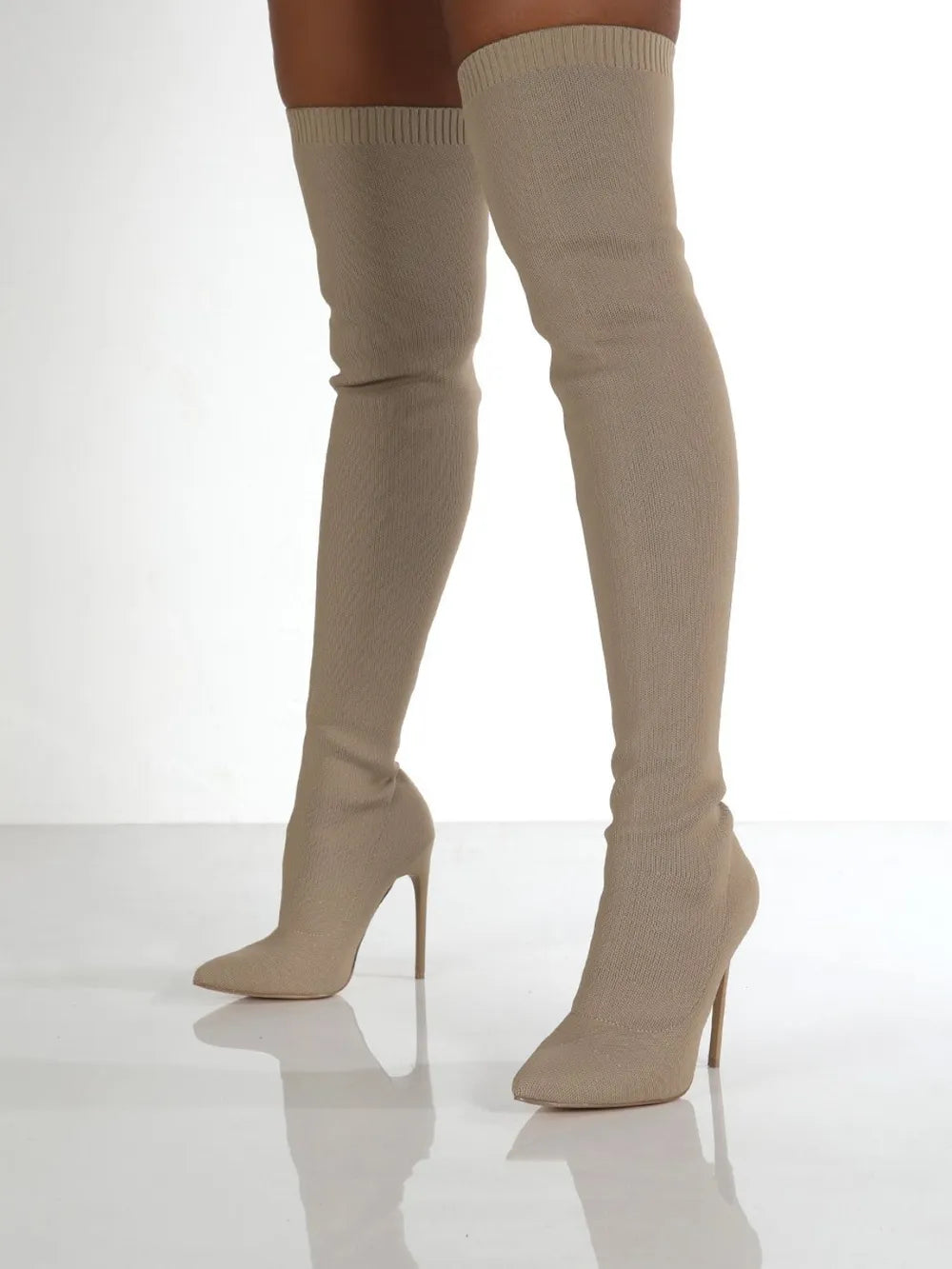 Point Toe Over Knee Stiletto Boots (2)