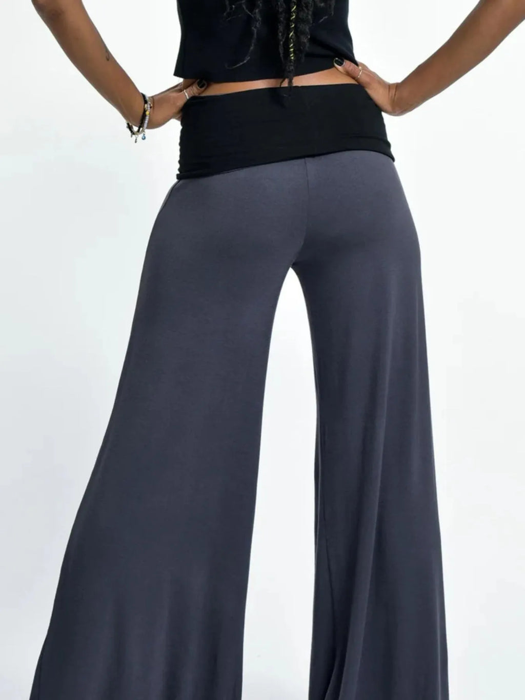High Waisted Wide Leg Yoga Pants Contrast Waistband (23)