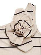 Flower Striped Single Shoulder Dress (6)